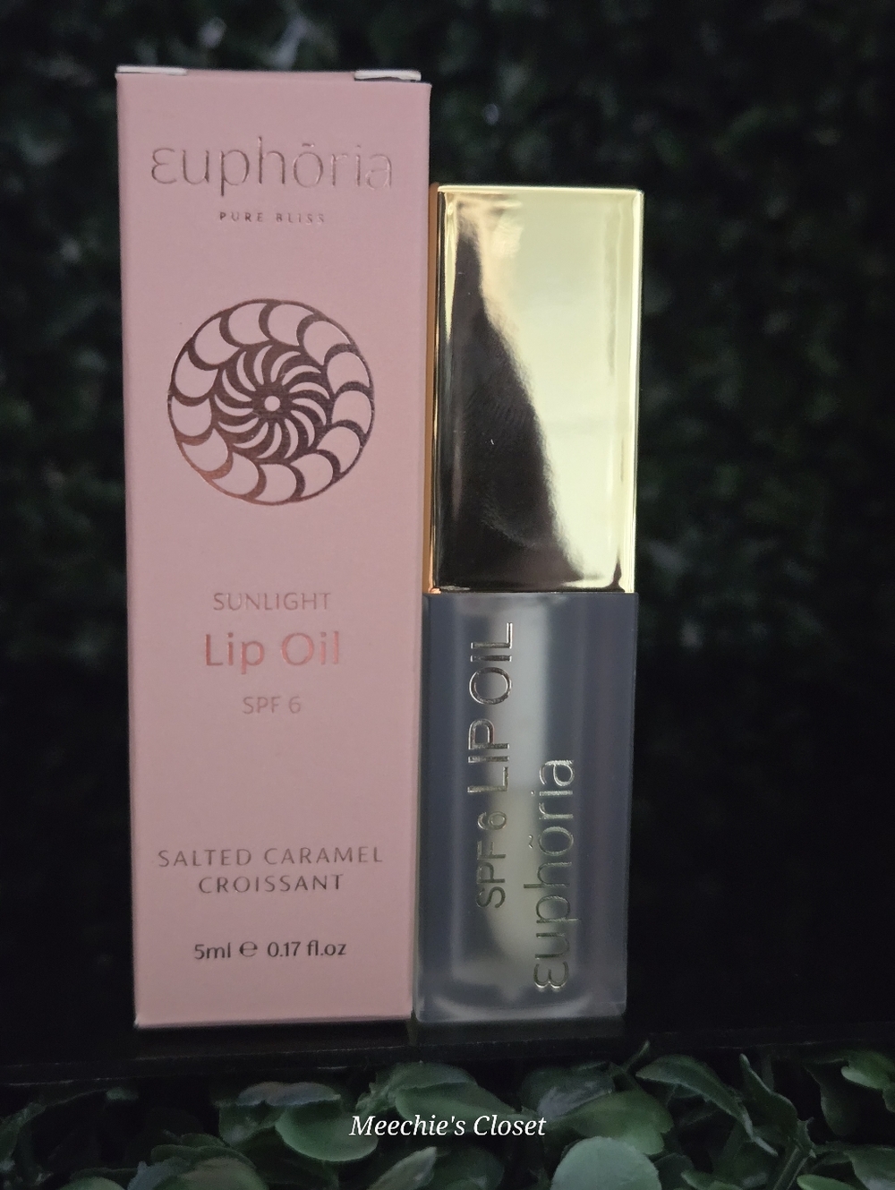 NIB Euphoria Sunlight Lip Oil SPF 6 Salted Caramel Croissant 5ml